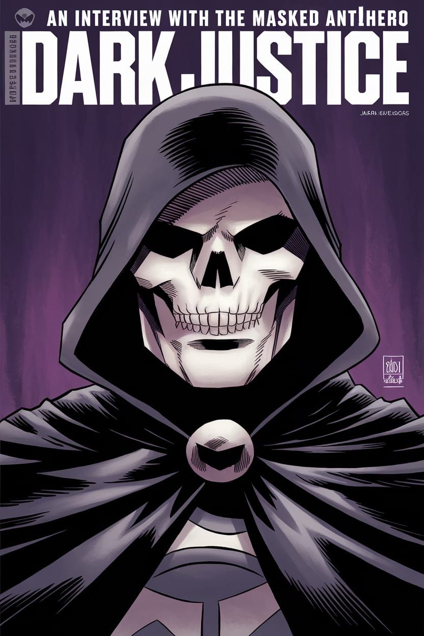 Dark Justice Magazine Cover in Comic Book Style