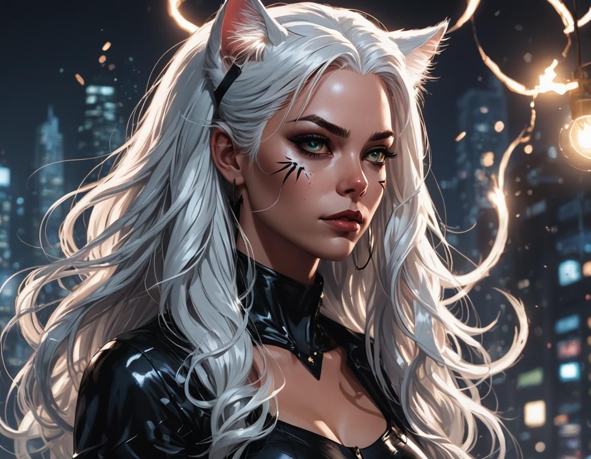 Black Cat Digital Art: Marvel Comics Character