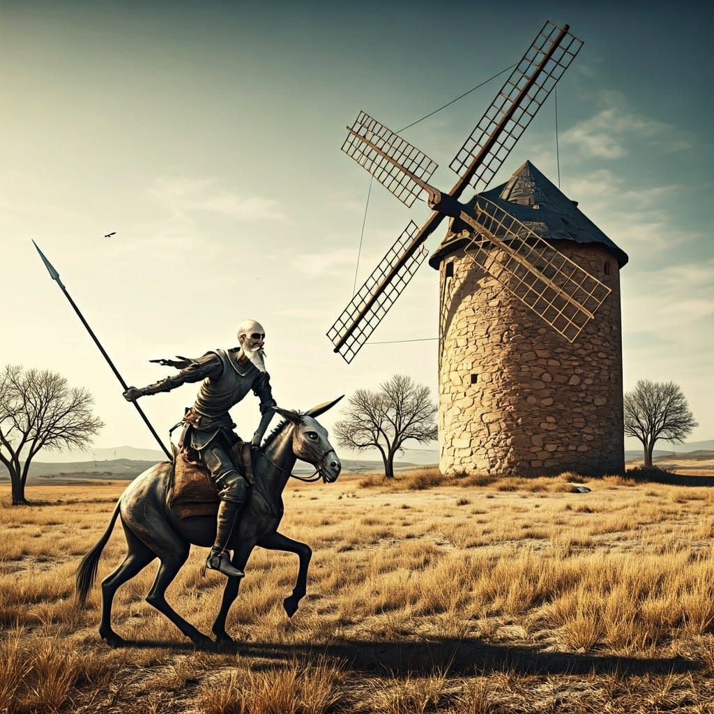 Don Quixote's Charge: A Photorealistic Spanish Landscape