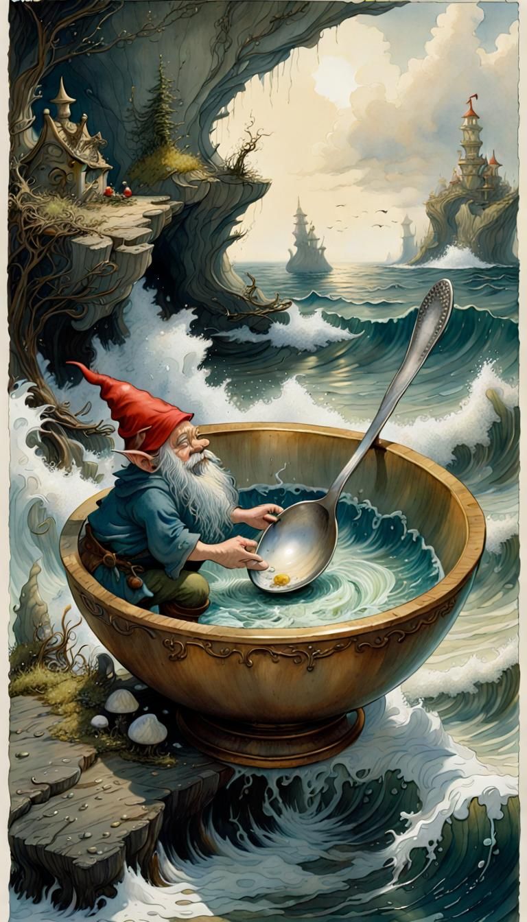 Fairies and Gnomes Soak the Seas: Fantasy Art