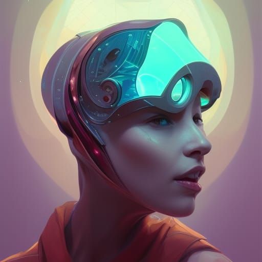 Time Keeper Portrait in Cosmic Mixed Media Style