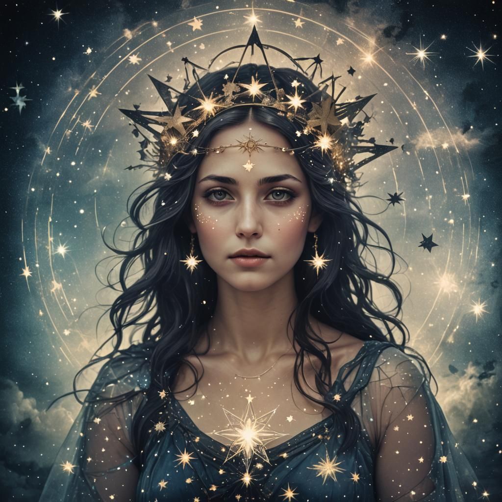 Asteria, goddess of falling stars and nocturnal divination