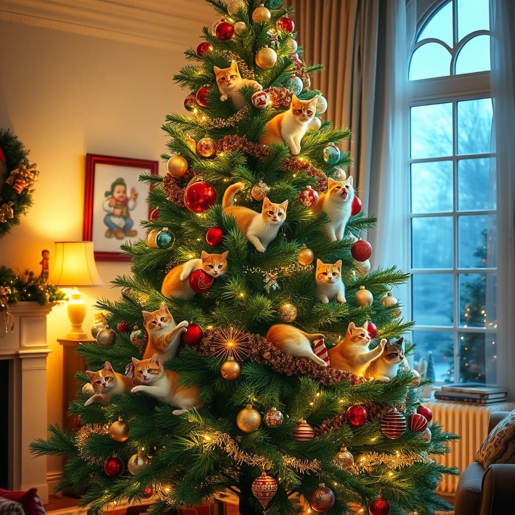 Jovial Holiday Scene in Warm Golden Lighting