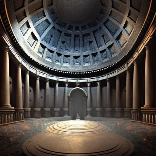 Mythological Creature in Grand Castle Grounds