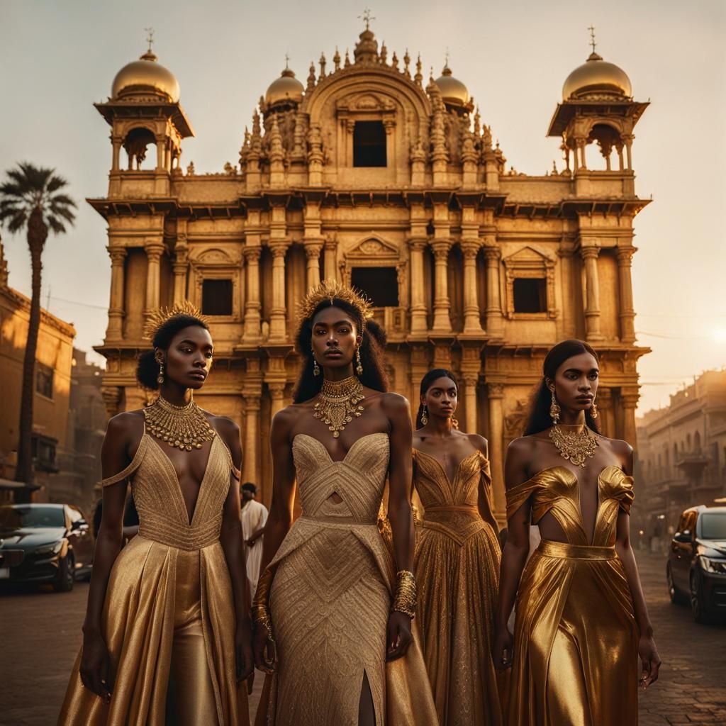 Golden Hour in El Dorado: Luminous Mythical Portraits