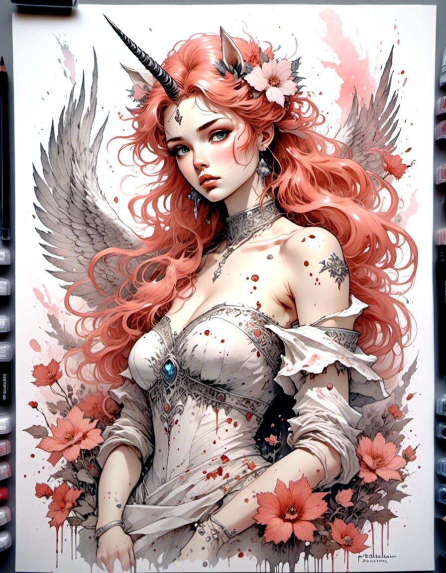 <lora:SuperHyperrealism:1.0> <lora:Unreal InkArchive XL:1.0> 1987’ Anime video game by Katsuya Terada and Luis Royo, wat...