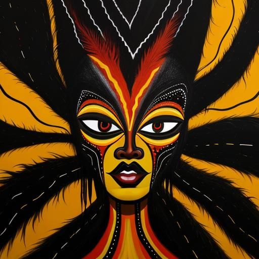 Abstract Oil Painting of Pareidolia Faces in Black