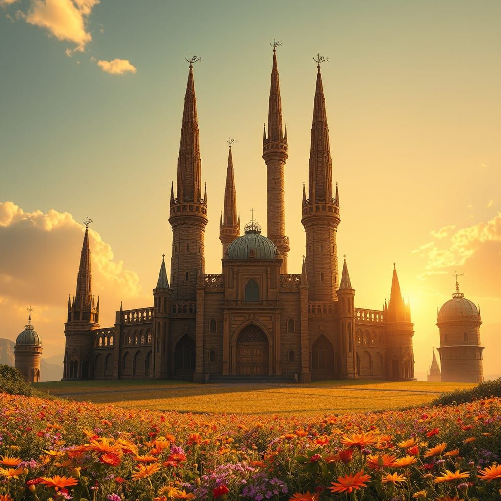 Golden Wicker Citadel in a Monumental Style