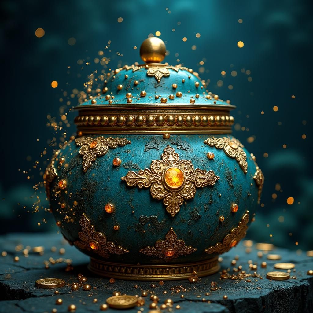 Sunken Treasure Chest in Dark Fantasy Style