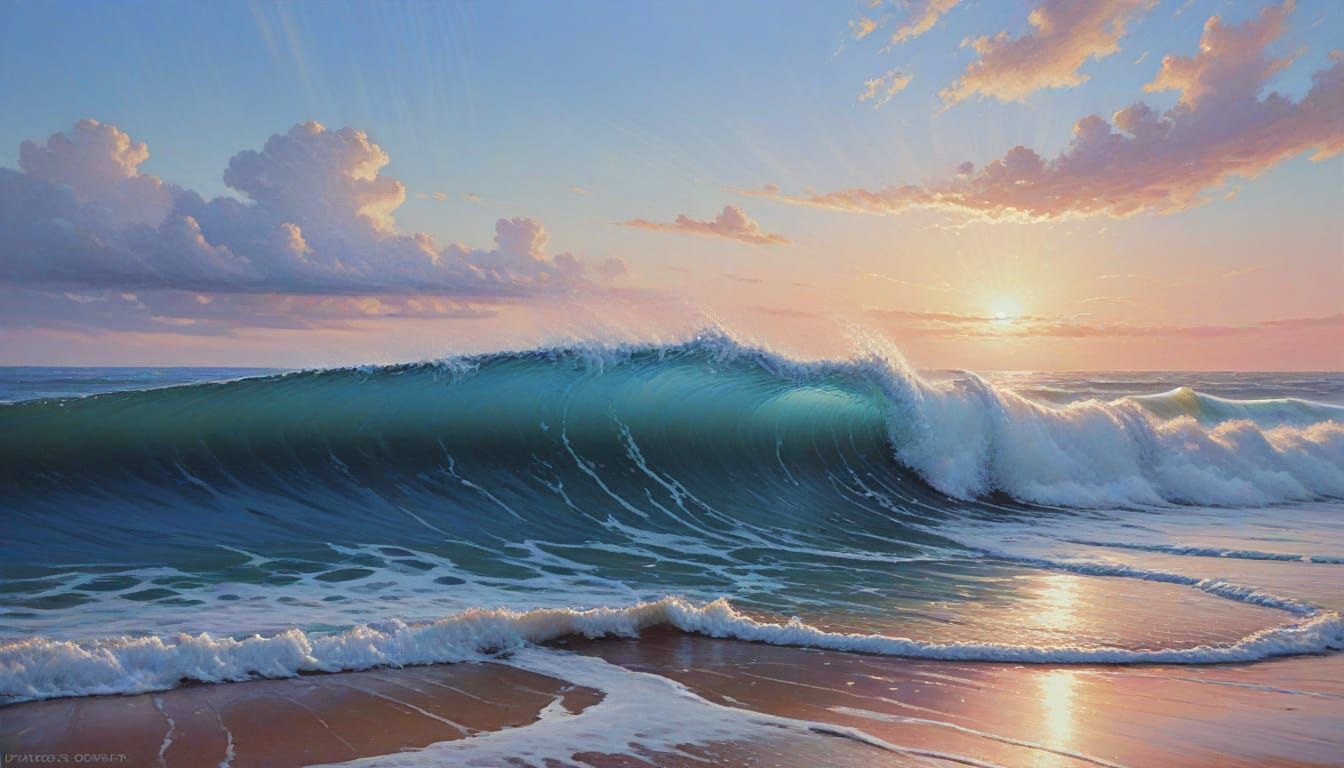 Abstract Waves of Color Representing Breath and Space