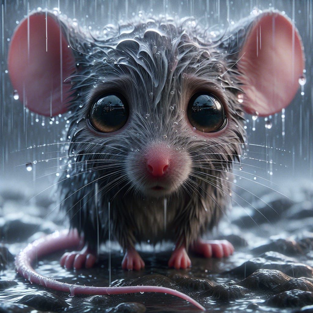Shy Mouse - Little Wet Mouse