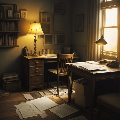 Cozy Writer's Study in Golden Light
