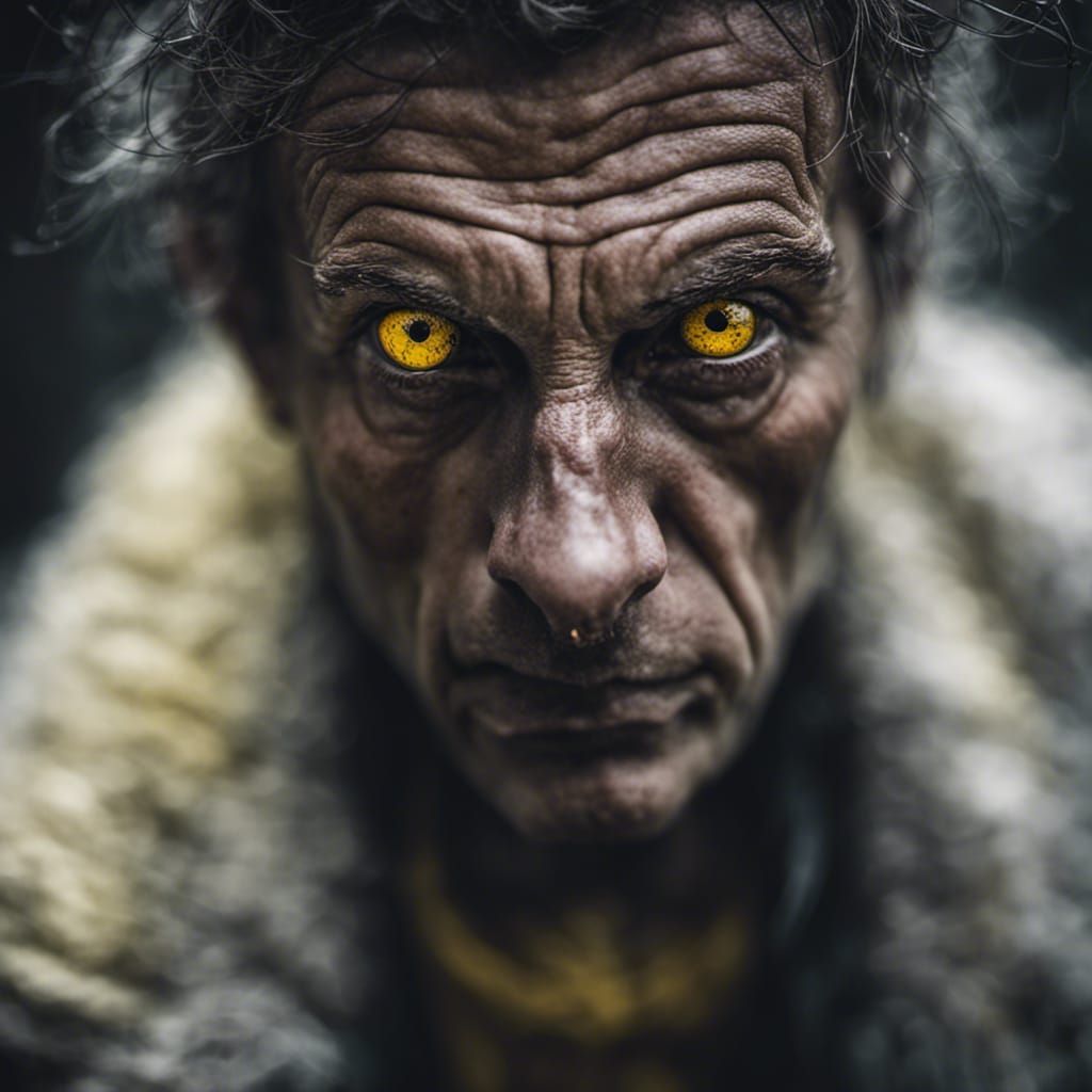 Dramatic Wolf Portrait in Black and White