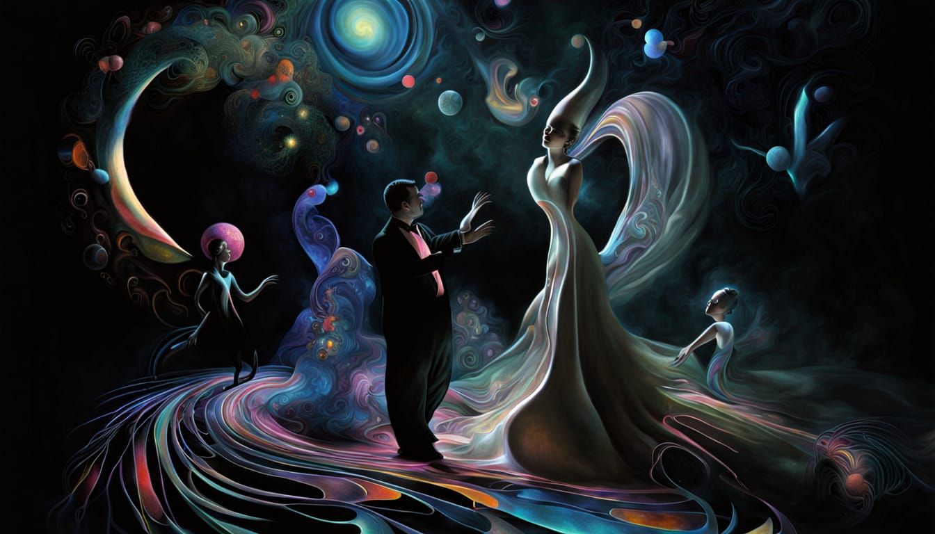 fuzrry dancing critters acrylic wash painted on glass coutur...