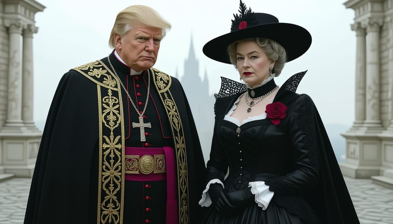 Trump as Pope, Queen Elizabeth as Vampire Queen in Mystical ...