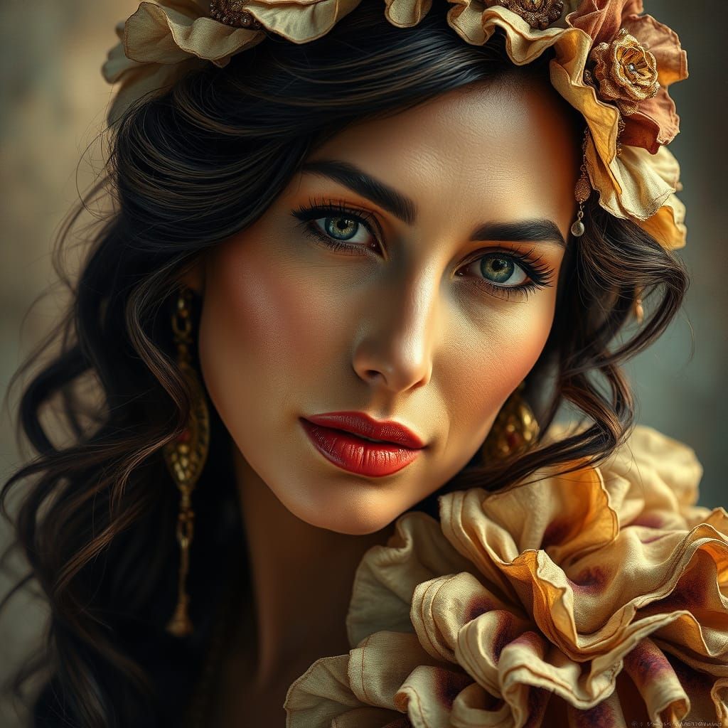 Gypsy Woman Portrait in Fantasy Art Style