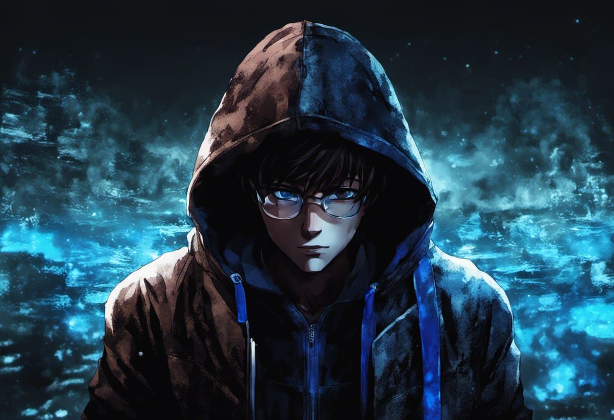 Anime Boy with Brown Hair and Blue Eyes