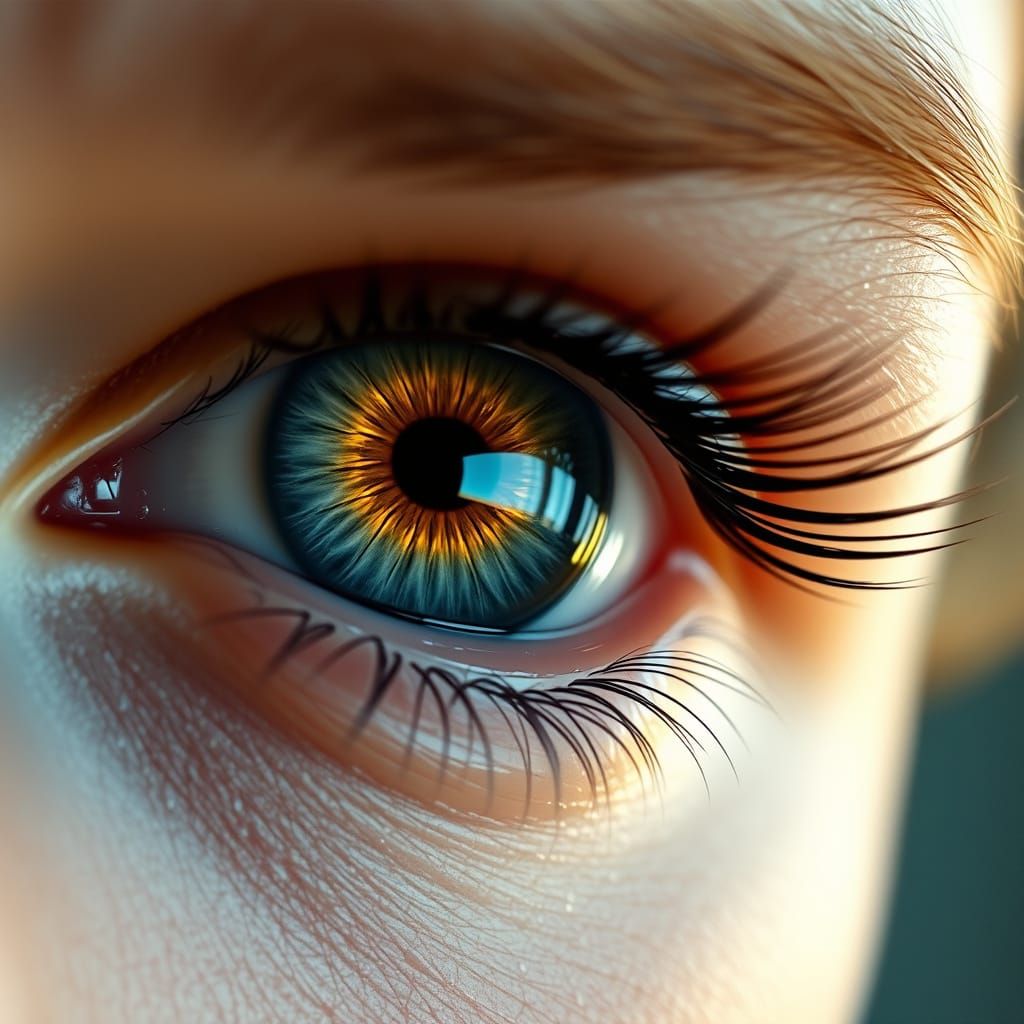 Hyper-Realistic Human Eyes in Ultra-HD with Ocean Blue and E...
