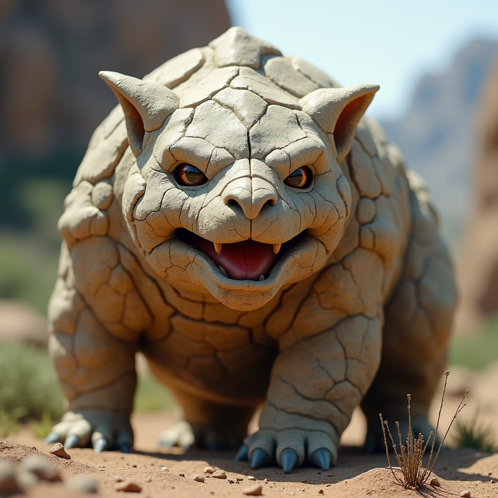 Hyperrealistic Geodude Rocks in Earthy Tones