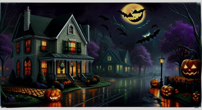 Halloween Flowers in Luminist Style