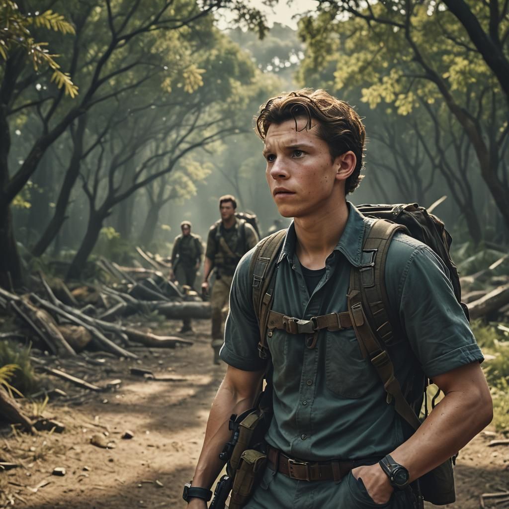 Dramatic Cinematic Portrait of Tom Holland