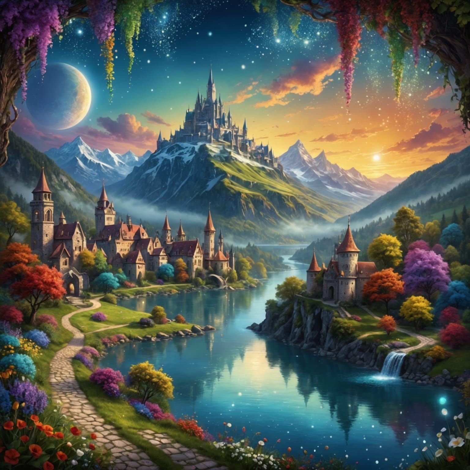 Shimmering Mystical Landscape in Detailed Matte Painting