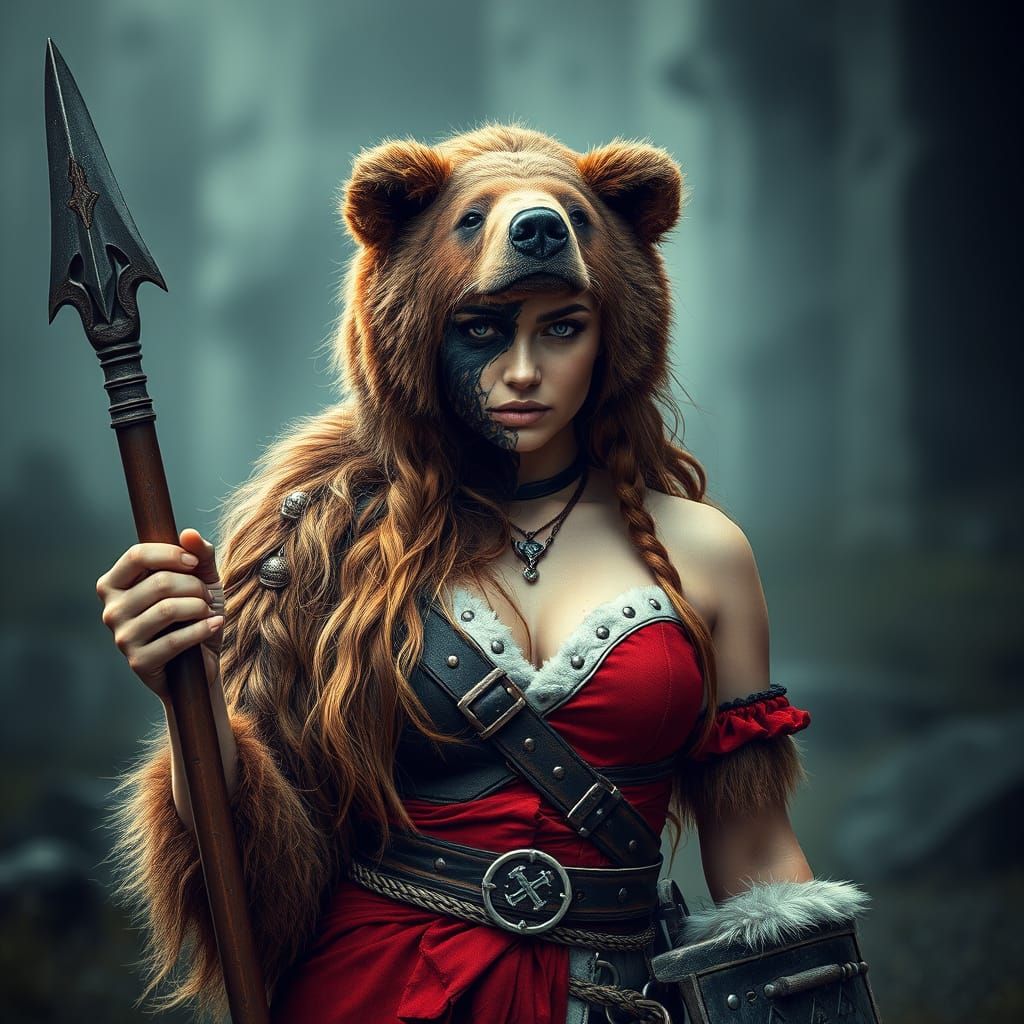 Bear-Woman Barbarian: Realistic D&D Photography