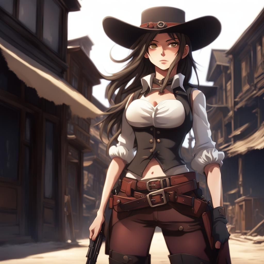Anime Gunslinger in Wild West Style
