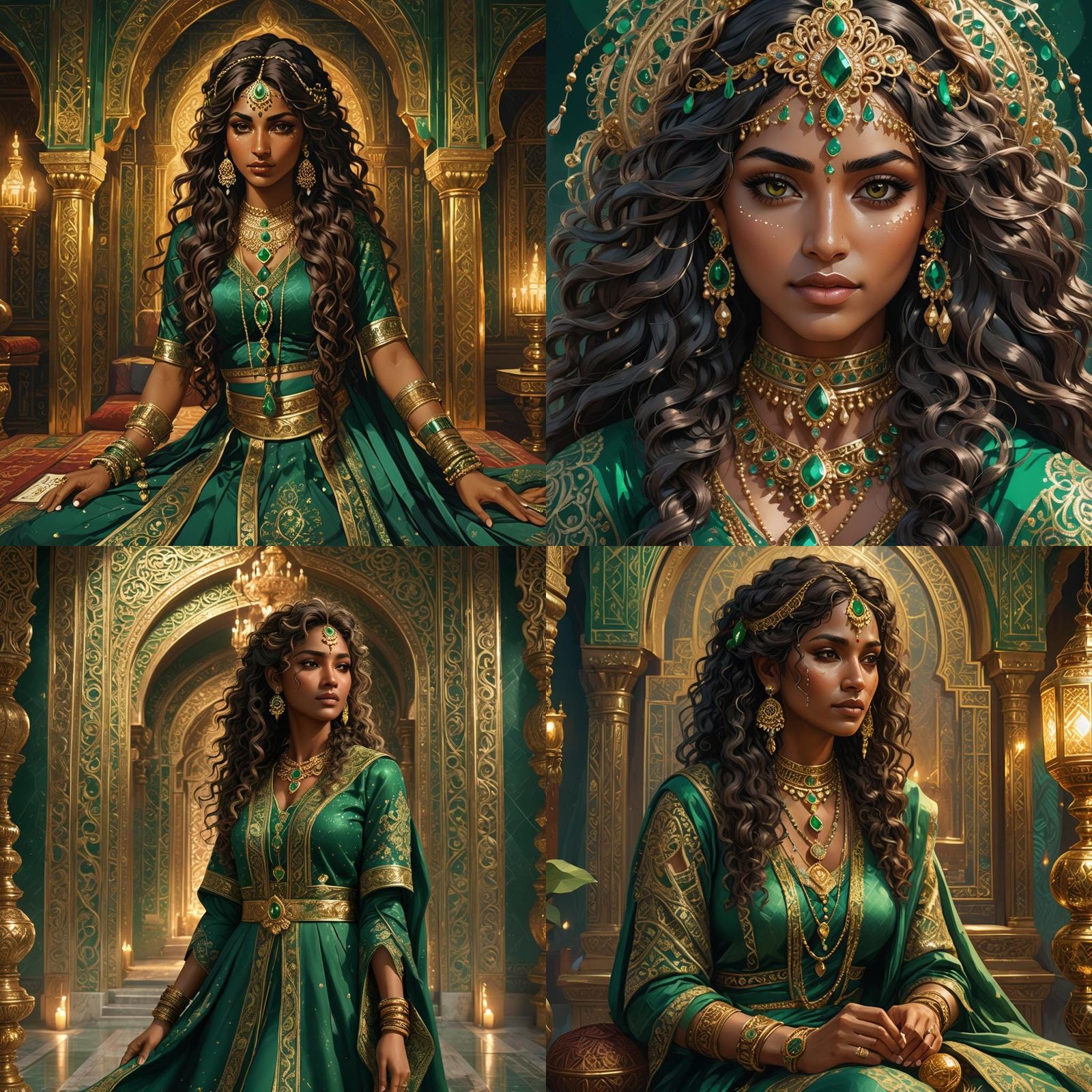 Exotic Gypsy Woman in Palace: 3D Anime Art