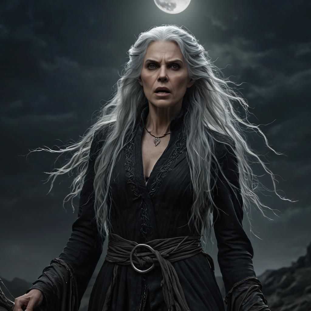 Grim Half-Elf Witch Seeks Vengeance on Haunted Moor