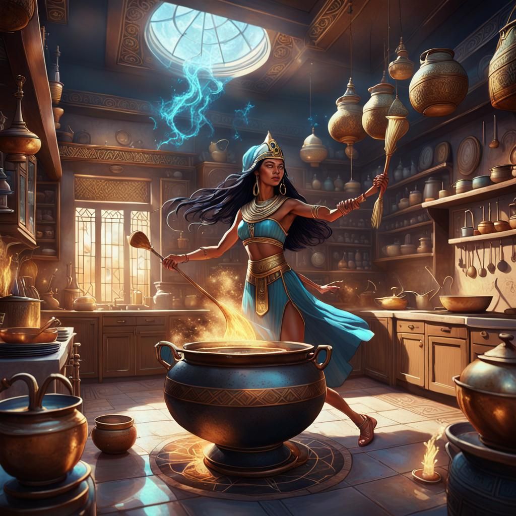 Egyptian Goddess Practicing Witchcraft Fantasycore Art