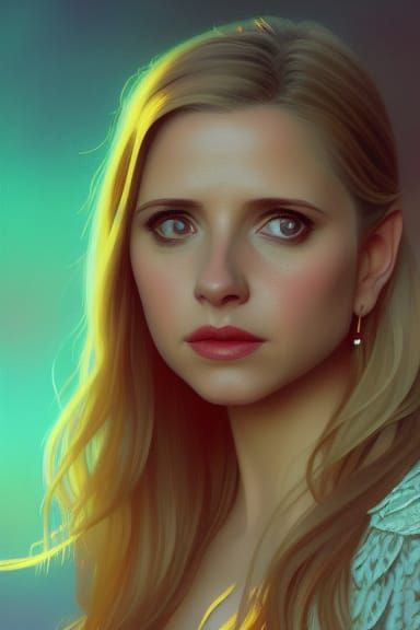 Buffy Summers Portrait in 90s Style
