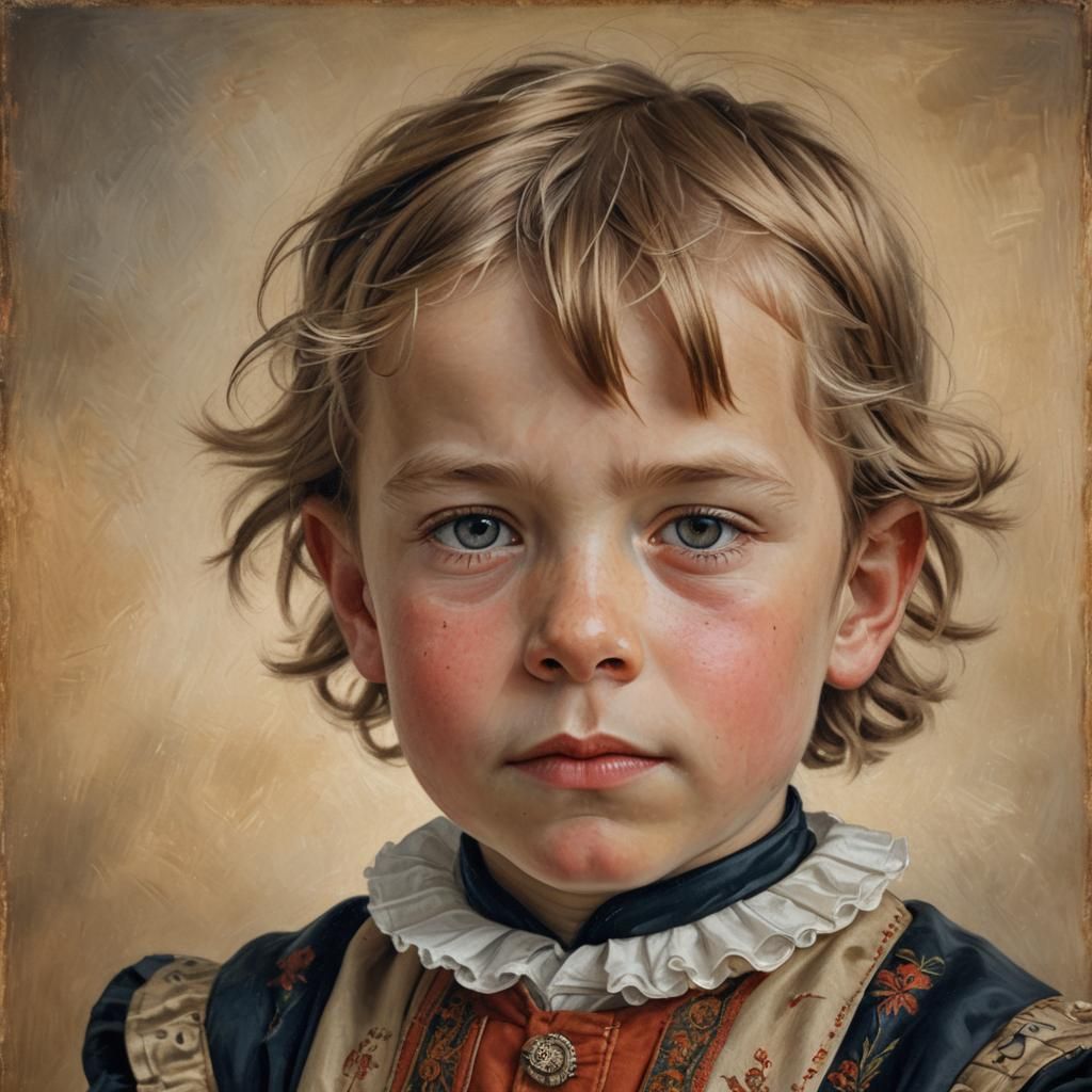 Young Boy in Dutch Landscape: A Masterpiece Portrait