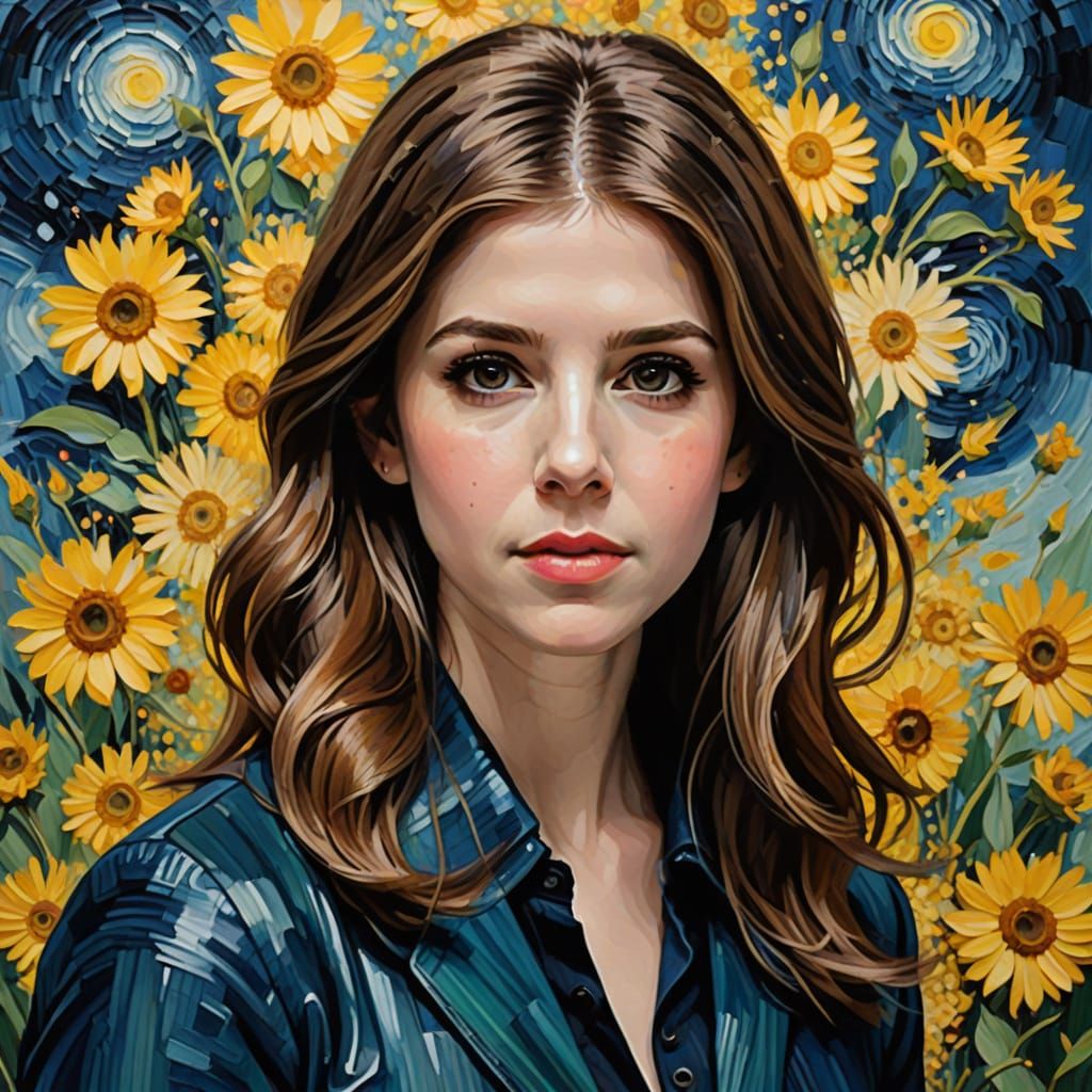 Anna Kendrick in Vibrant Van Gogh-Inspired Brushwork