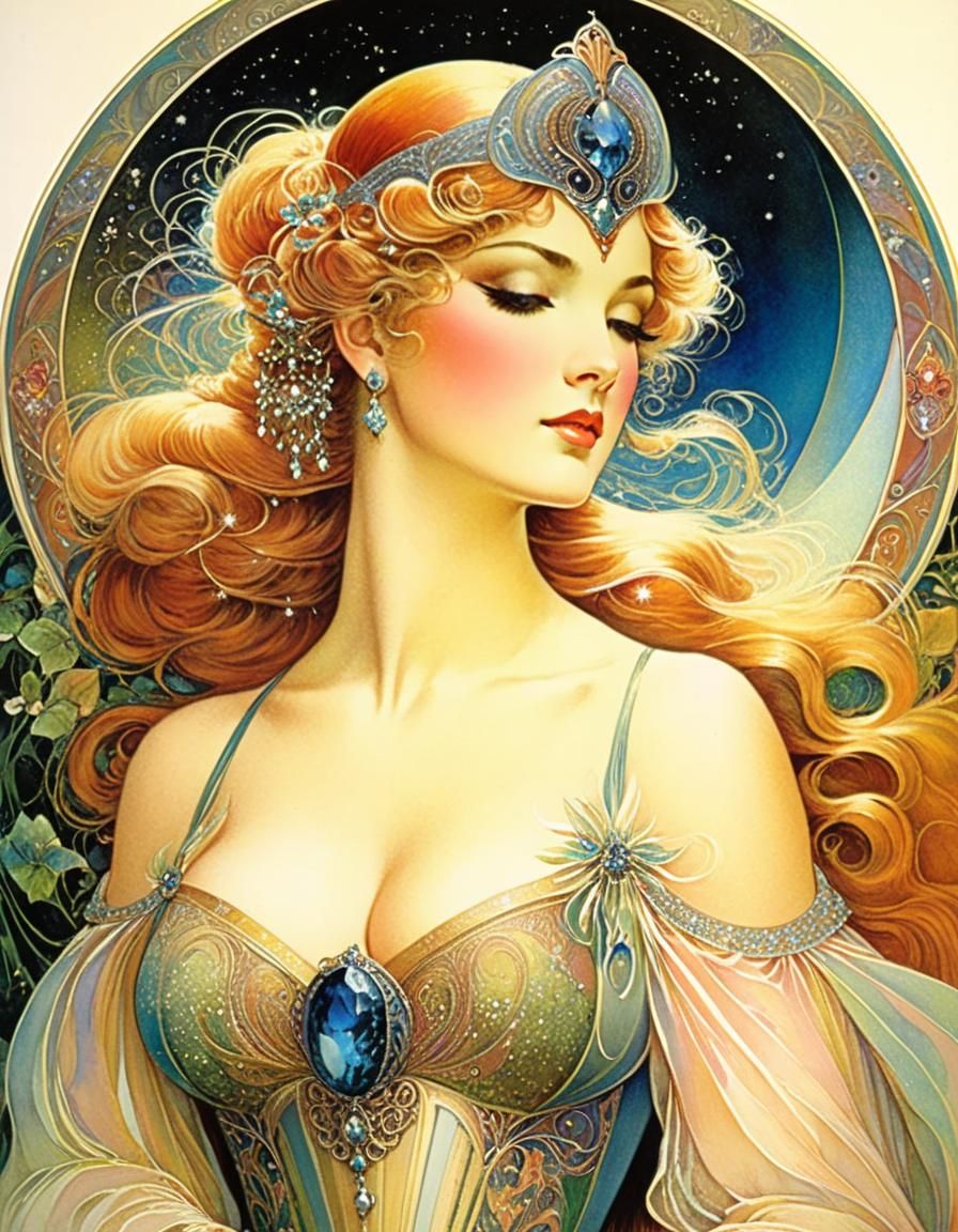 Historical Beauty in Art Nouveau Book Plate