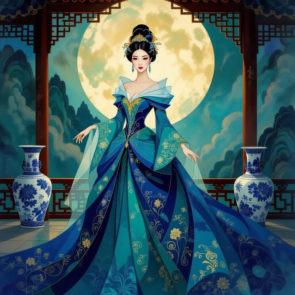 Cinderella in 896 AD China, Abstract Art Style