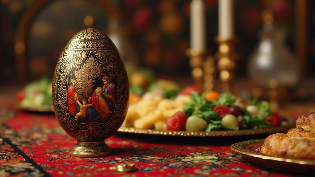 Resurrection Egg in Orthodox Iconography Style