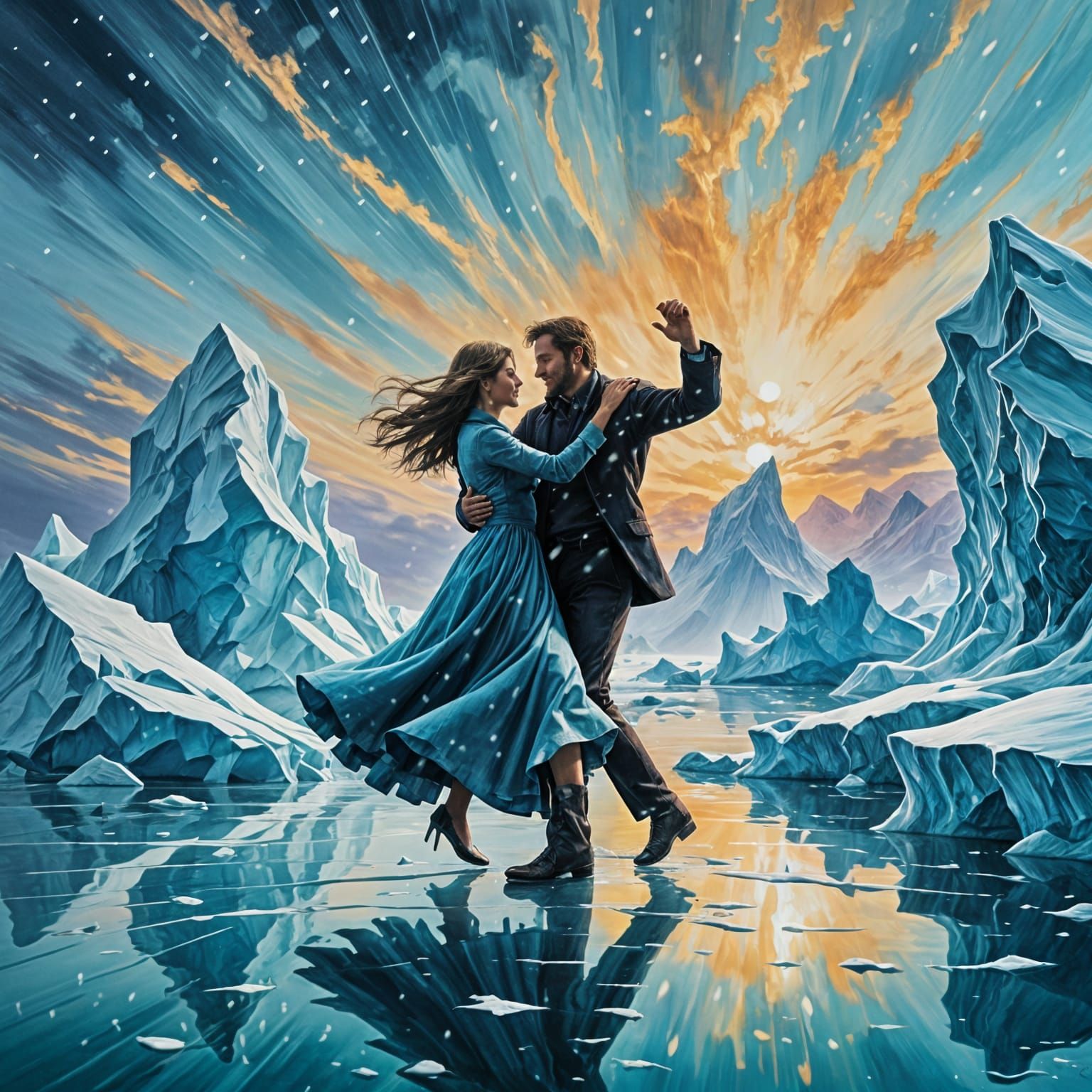 Couple Dancing on an Iceberg