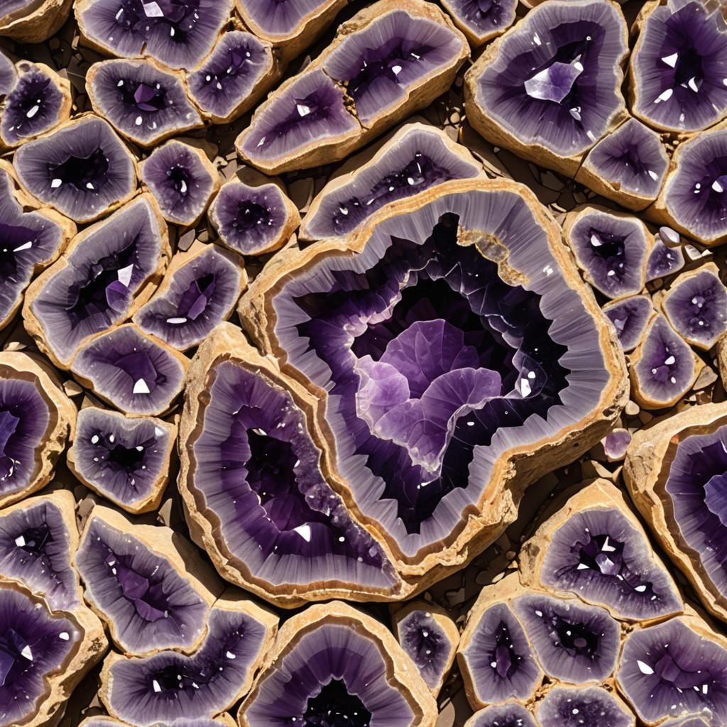 Amethyst Geode Shimmers in Sunlight