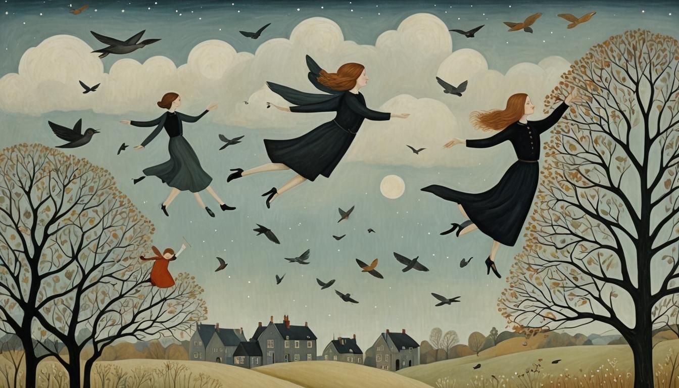 Dreaming of Flying: Surreal Vintage Style Artwork