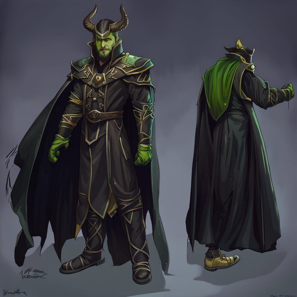 D&D Warlock with Loki Horns