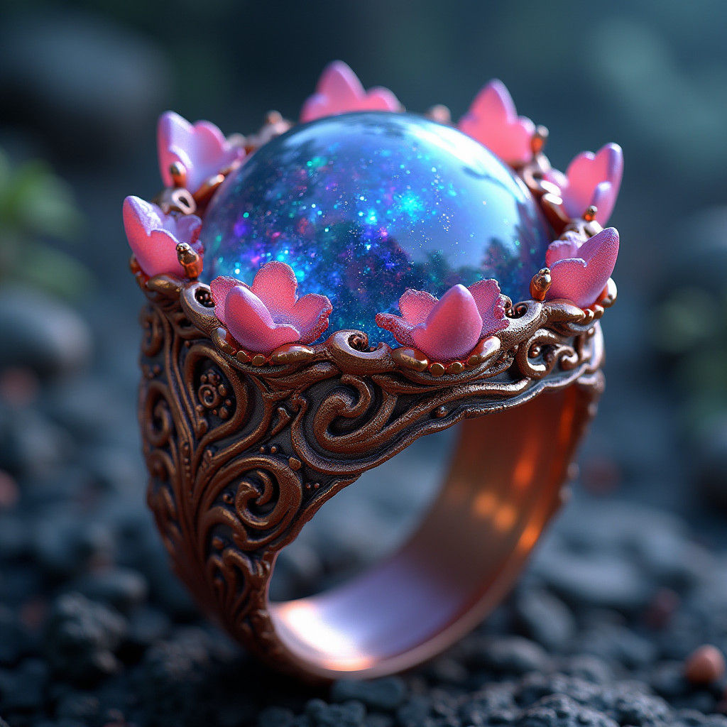 Magical Fairy Utopia Resin Ring in Detailed Matte Painting
