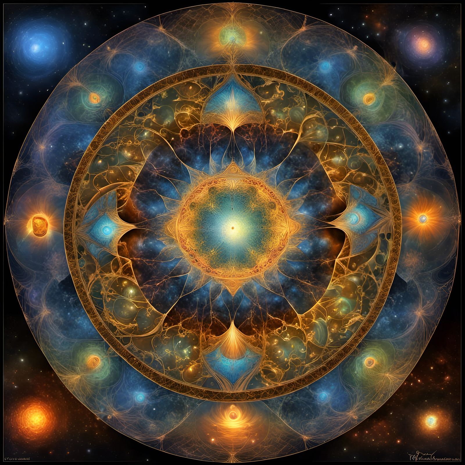 Cosmic Mandala of Spiritual Intelligence in Surrealism Style