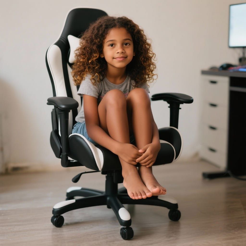 Dominican Teenager in Gaming Chair, Realistic Style