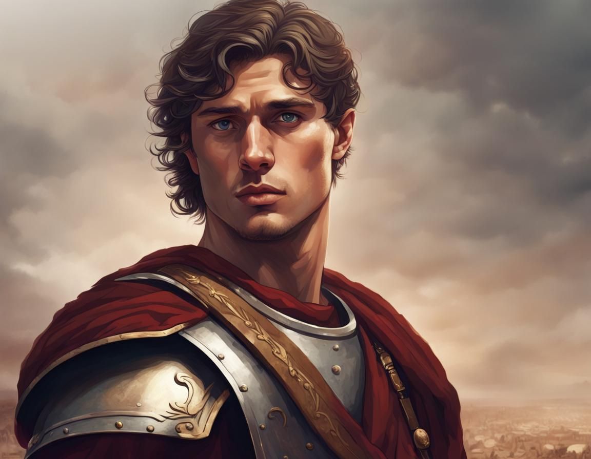 Young Roman General on the Battlefield