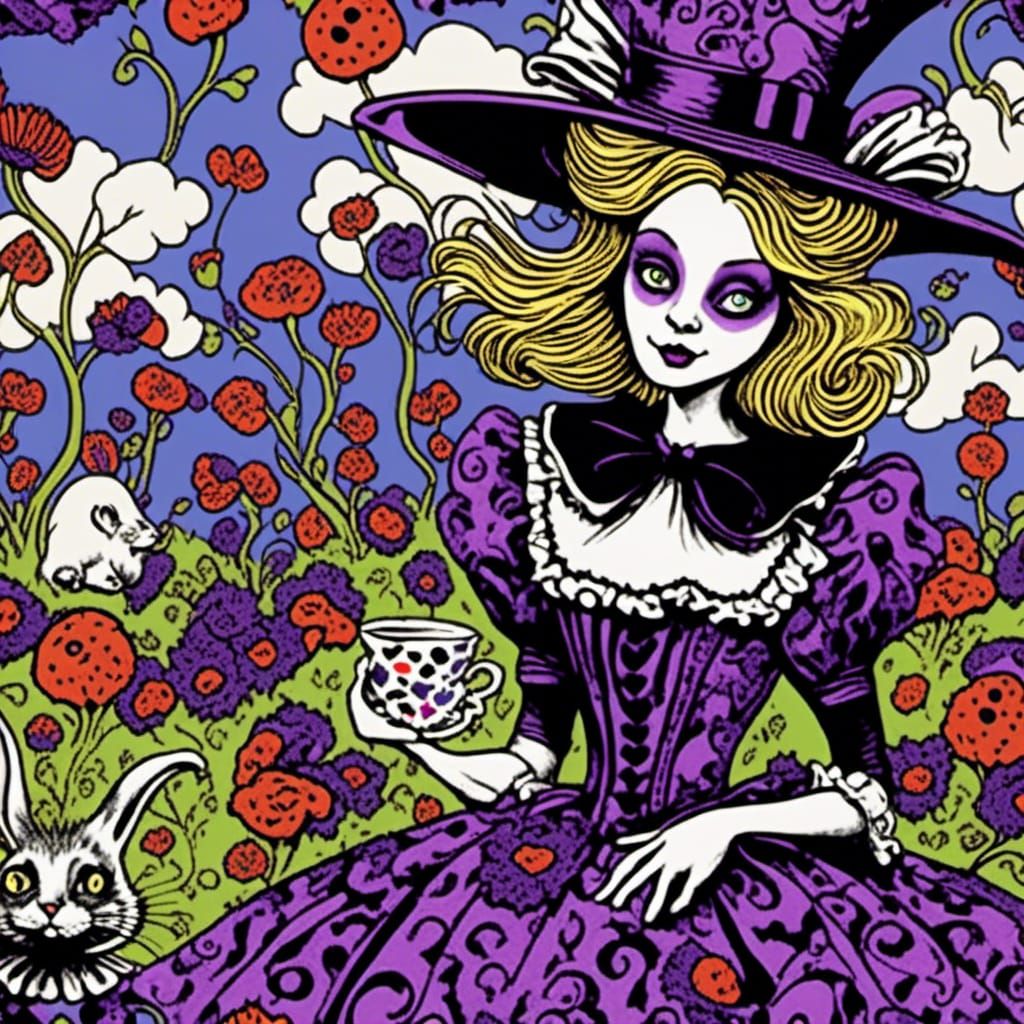 Alice in Wonderland in Gothcore Style