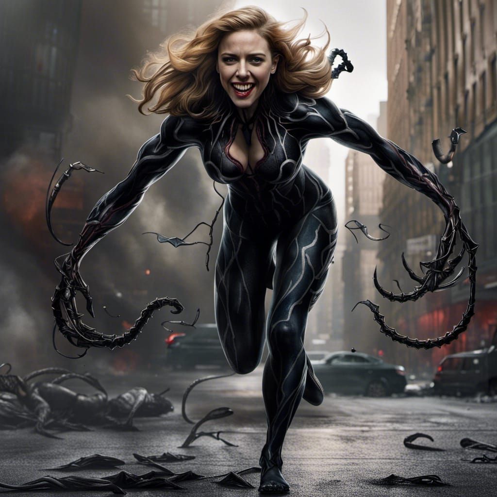 Venom Symbiote Transformation of a Woman