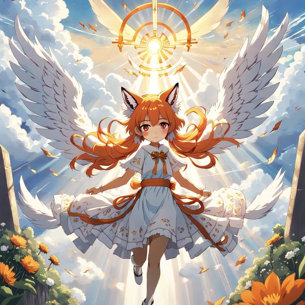 Anime Guardian of Heaven's Gate in Vibrant Colors