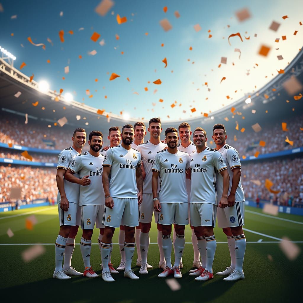 Real Madrid Victory Celebration in Dreamlike Concept Art