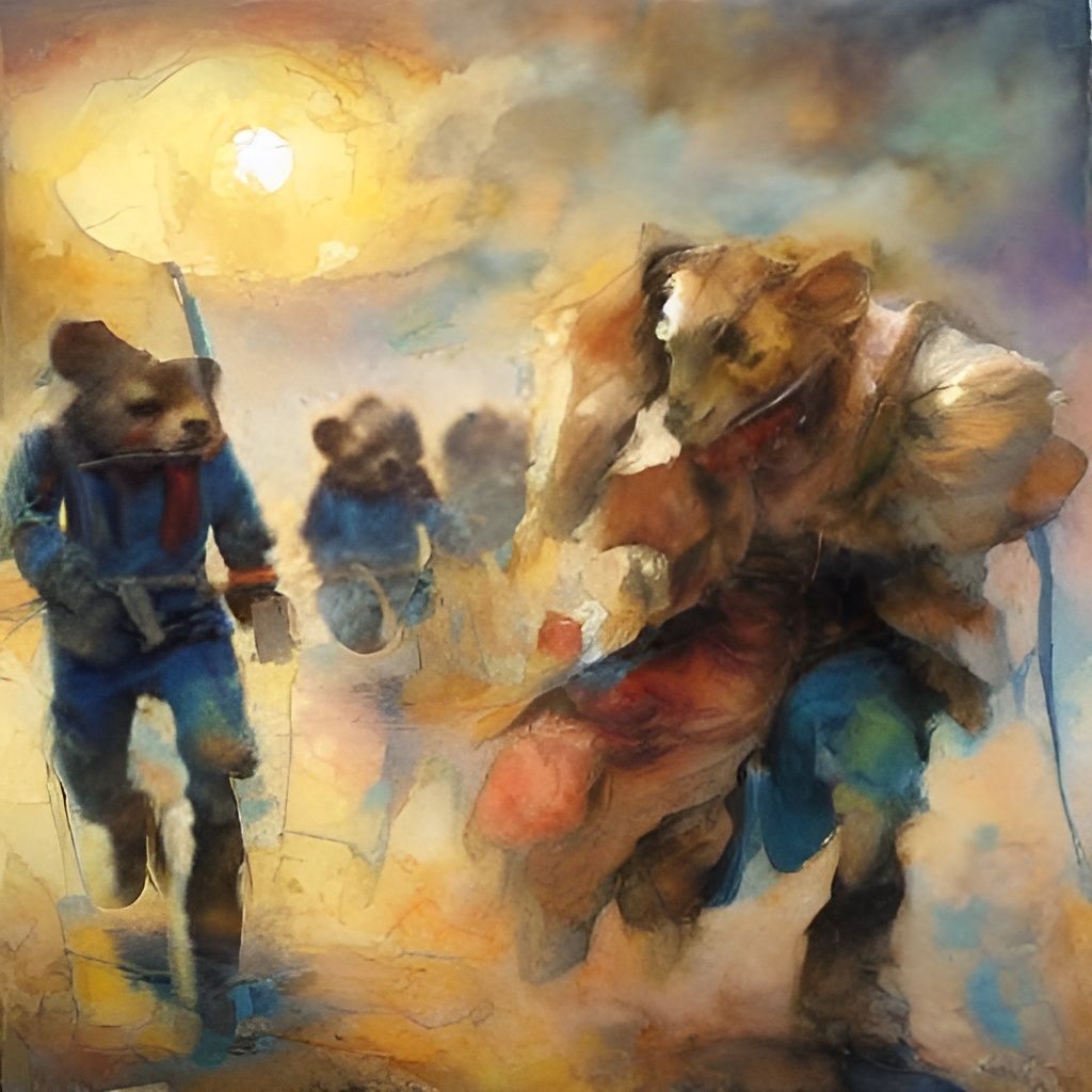 Runaway Mouse in Ink Line Art Style